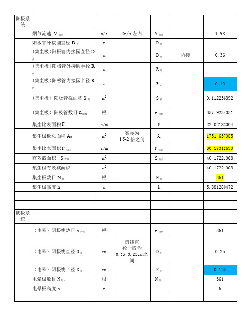 湿式电除尘设计   计算书(下)