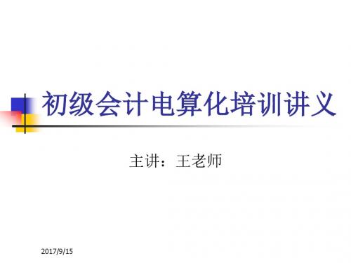 初级会计电算化培训讲义课件.