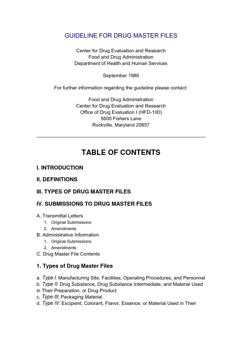 GUIDELINE_FOR_DRUG_MASTER_FILES(1989)