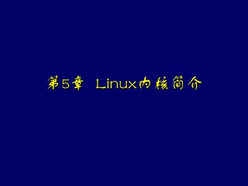 第5章 linux内核简介