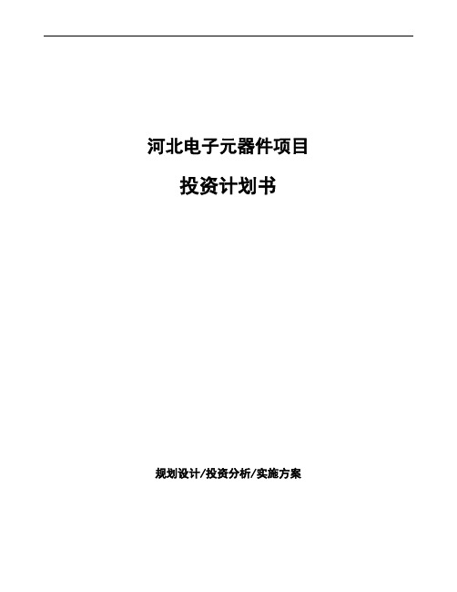 河北电子元器件项目投资计划书