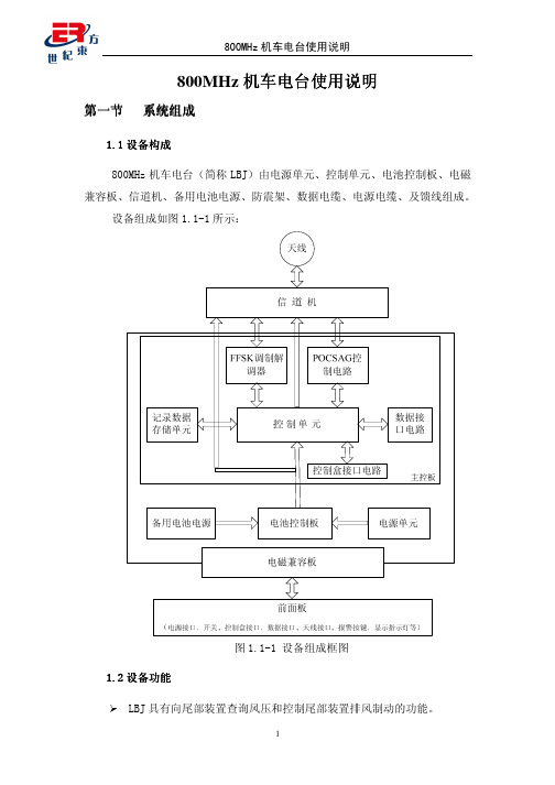 800MHz机车电台使用说明