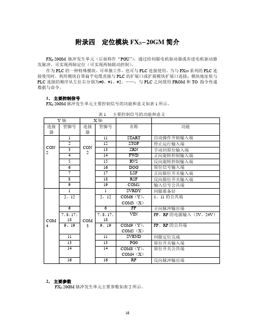 定位模块FX2N-20GM简介