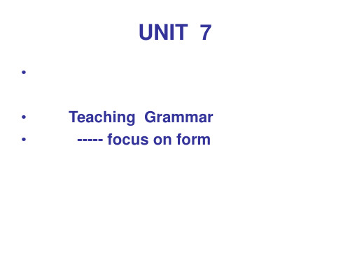 UNIT  7 teaching grammar