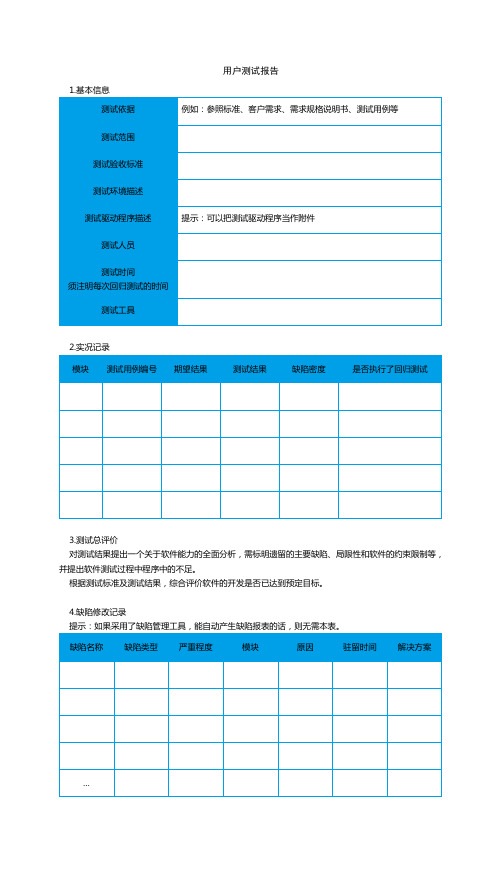 用户测试报告