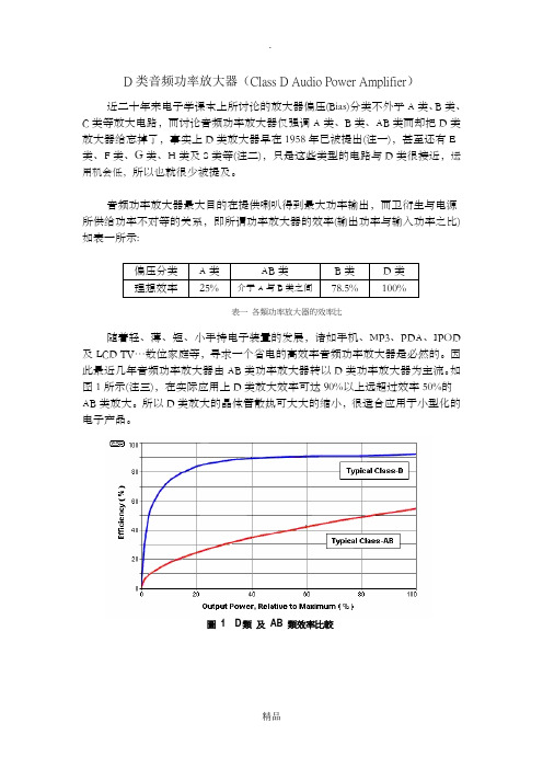 A、B、AB、D类音频功率放大器