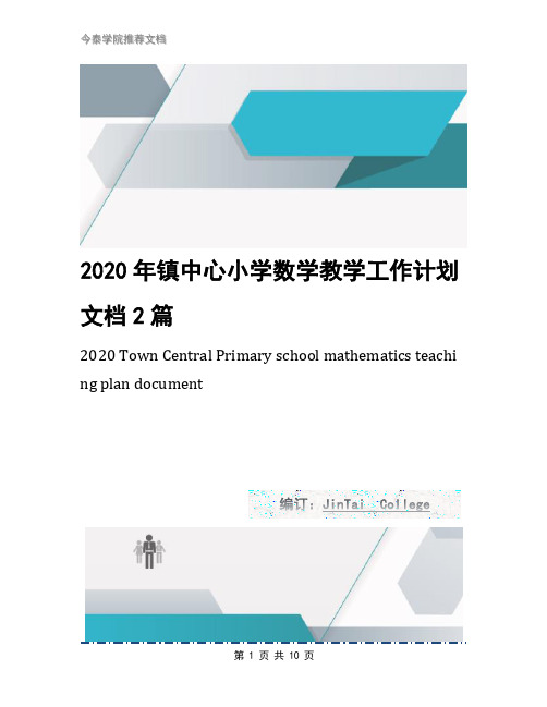 2020年镇中心小学数学教学工作计划文档2篇