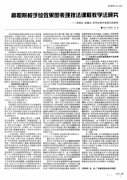 高职院校手绘效果图表现技法课程教学法研究——系统法、临摹法、程序法教学效果比较研究