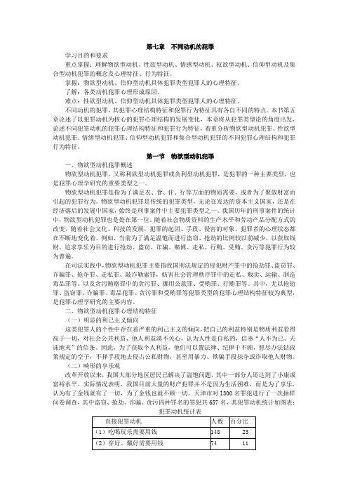 犯罪心理学 第五版  罗大华 第7章  不同动机的犯罪