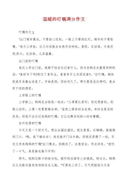 温暖的叮嘱满分作文