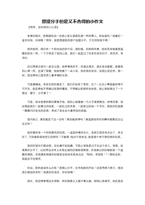 想提分手但是又不舍得的小作文