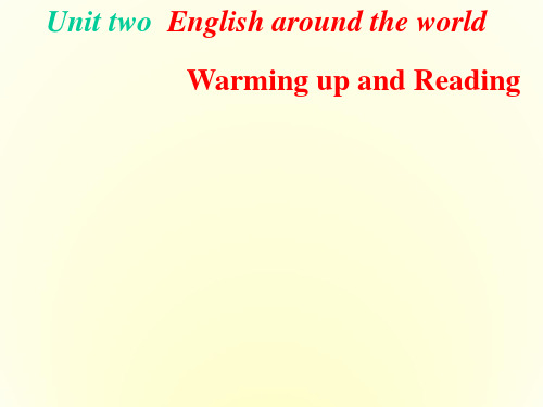 人教新课标高中英语必修1 Book 1 unit2 warming up and reading课件