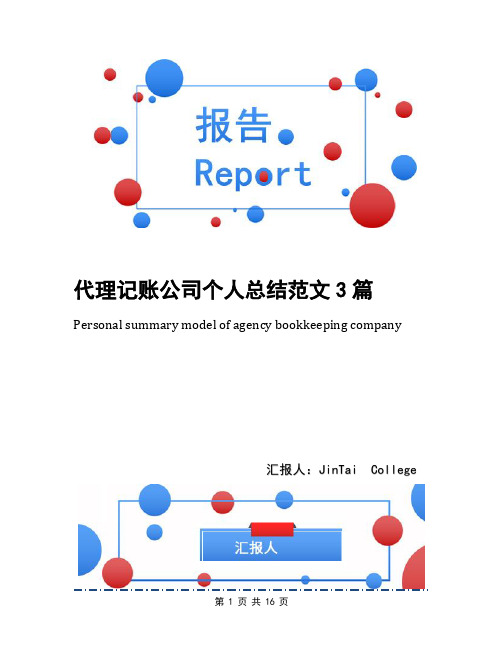 代理记账公司个人总结范文3篇