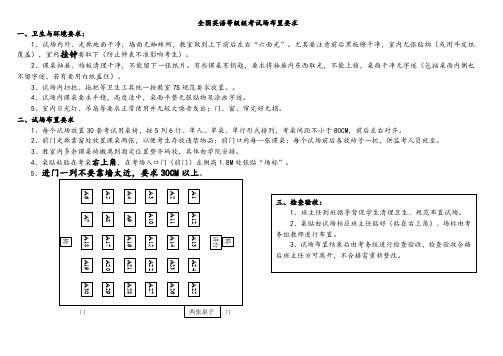 英语等级考试试场安排及布置要求