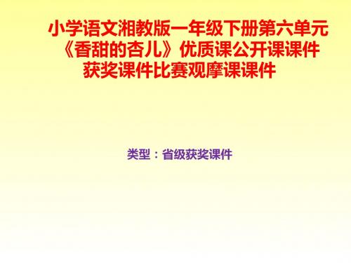 小学语文湘教版一年级下册第六单元《香甜的杏儿》优质课公开课课件获奖课件比赛观摩课课件B038