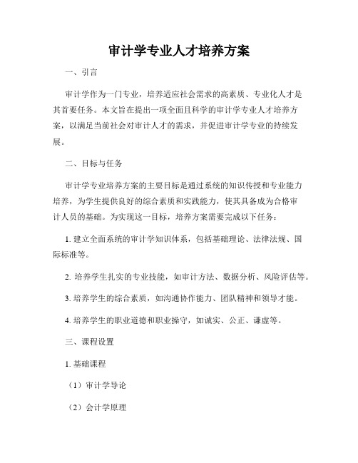 审计学专业人才培养方案