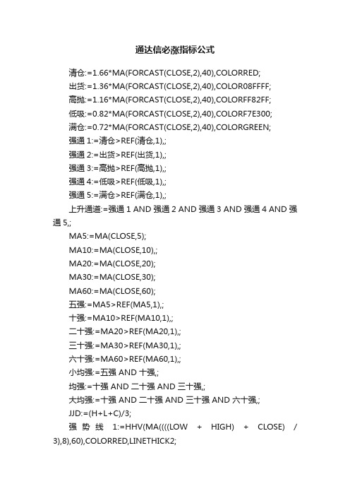 通达信必涨指标公式