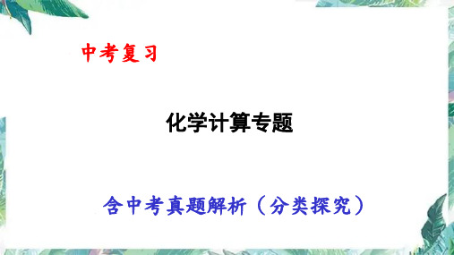 中考复习化学计算专题复习含中考真题分类讲解课件