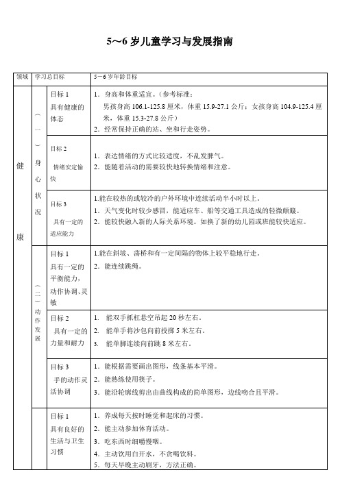 幼儿园5-6岁儿童发展指南