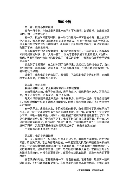 我的小狗_三年级作文