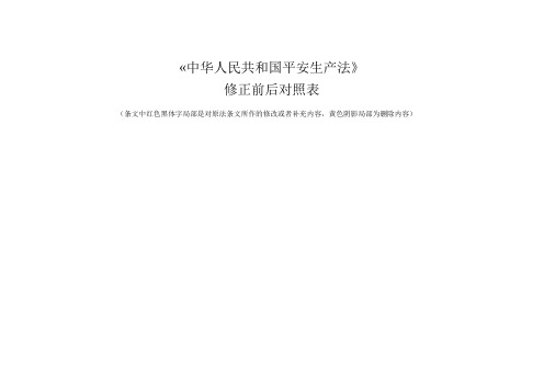 2020《安全生产法》修正前后对照表(78页)