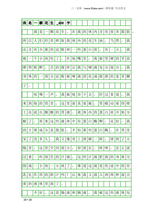 四年级写人作文：我是一颗花生_400字