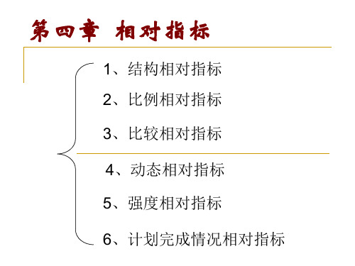 第四章 相对指标