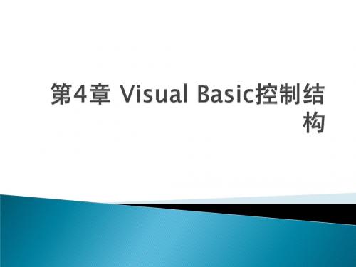 第4章 Visual Basic控制结构