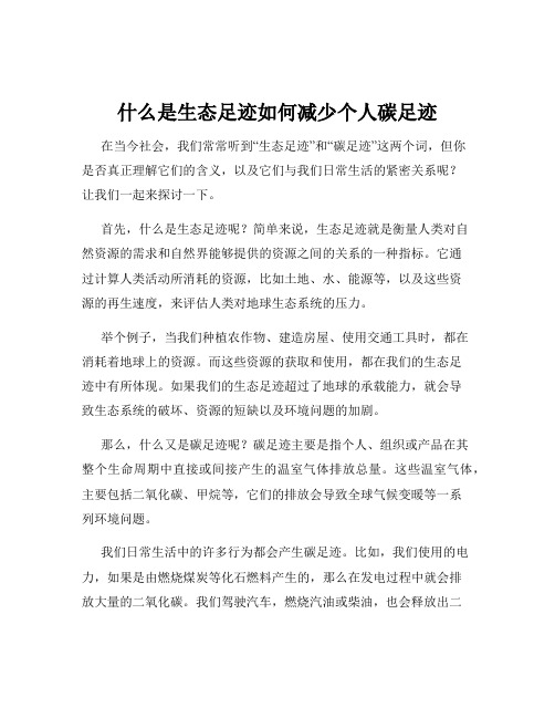 什么是生态足迹如何减少个人碳足迹