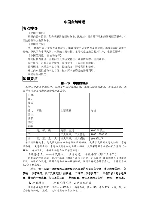 中国自然地理基础知识整理1