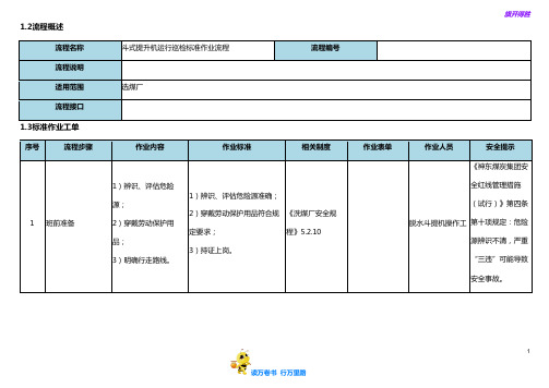 斗式提升机运行巡检标准作业流程【选煤厂岗位标准作业流程】