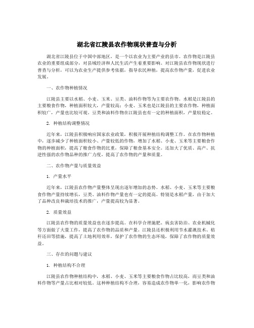 湖北省江陵县农作物现状普查与分析