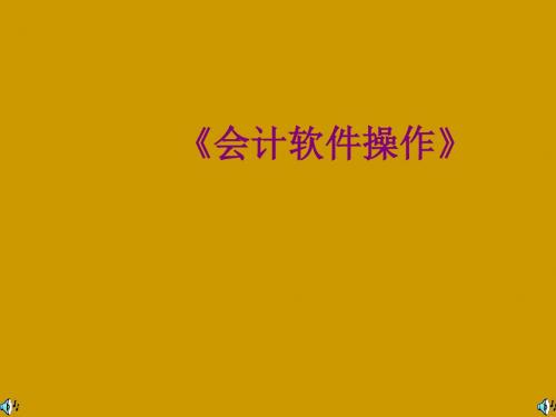 会计软件操作  第1章-第1节