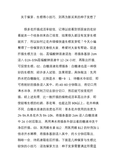 关于催芽生根得小技巧,别再为新买来的种子发愁了