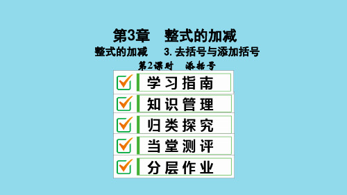 七年级数学上册第3章整式的加减3.4整式的加减3.4.3第2课时添括号课件(新版)华东师大版