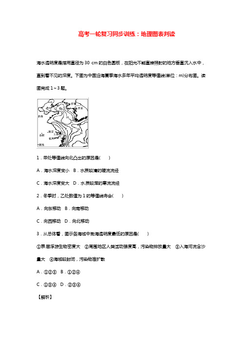 高考一轮复习同步训练：地理图表判读