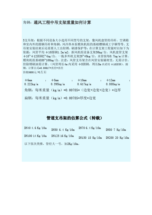 通风管道支架算量