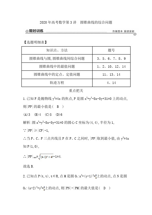 2020年高考数学第3讲  圆锥曲线的综合问题