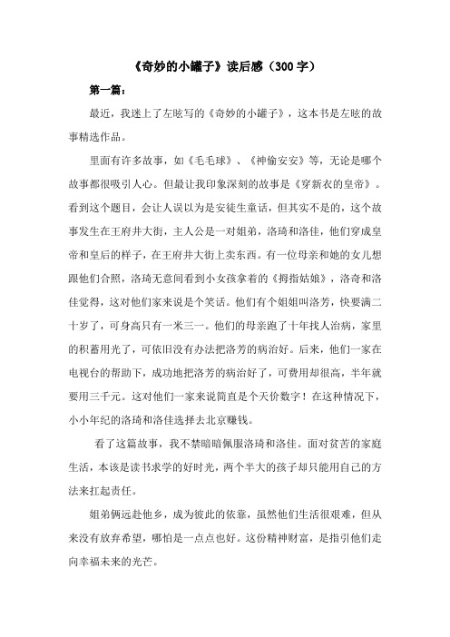 奇妙的小罐子读后感300字