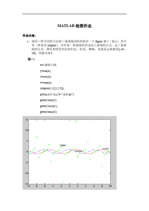 Matlab 绘图作业实验报告