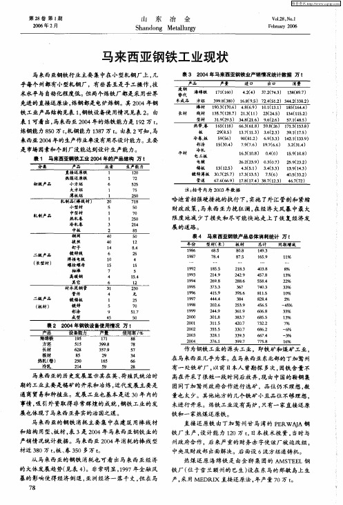 马来西亚钢铁工业现状