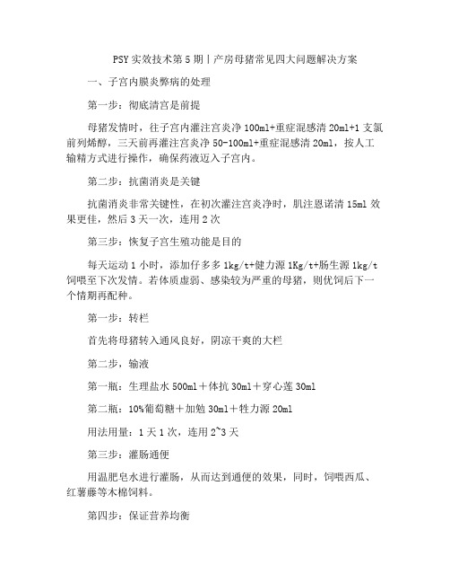 PSY实效技术第5期丨产房母猪常见四大问题解决方案