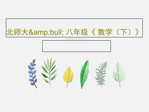 北师大&bull; 八年级《 数学(下)》共15页PPT