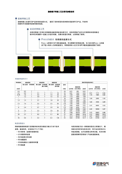 接线端子焊接工艺、绝缘材料及常用参数说明