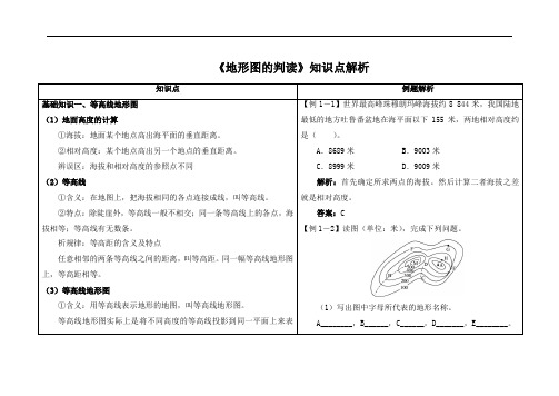 人教版七年级地理上册教案 《地形图的判读》知识点解析