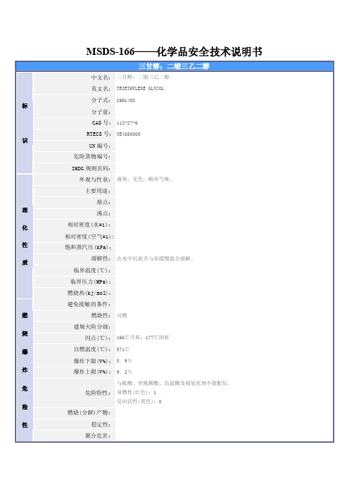 MSDS-166——（三甘醇）