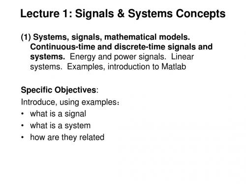 Signals and Systems 信号与系统英文版第一节