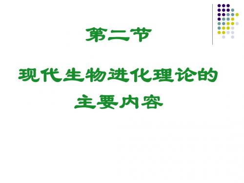 高中生物必修二 现代生物进化理论的主要内容