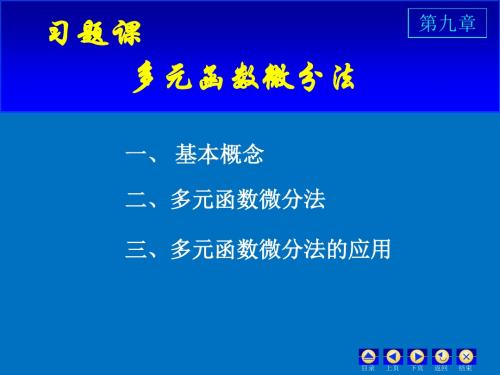 习题课多元函数微分学