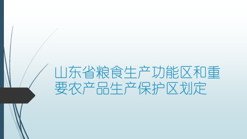 粮食生产功能区和重要农产品生产保护区划定